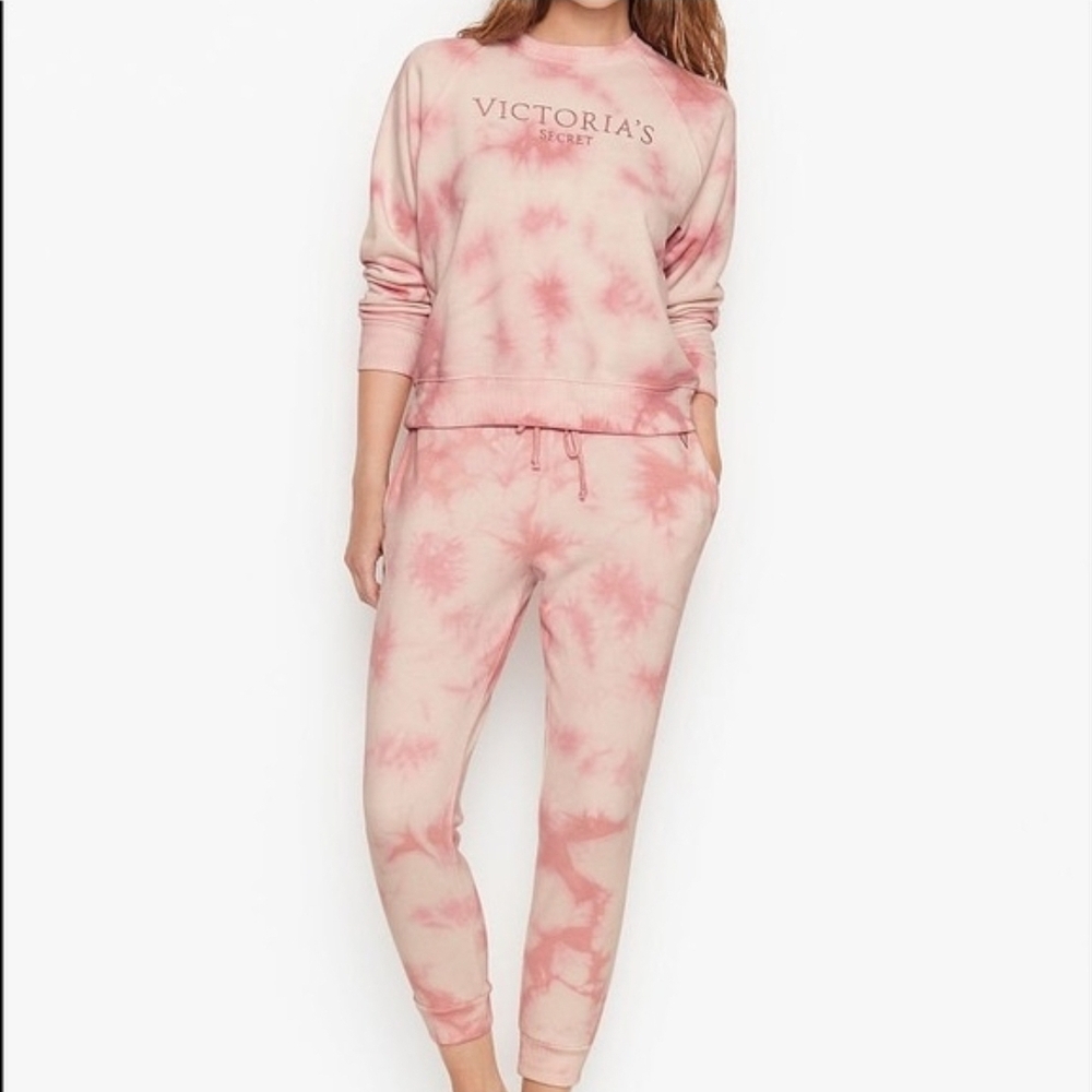 Victoria's Secret Pink and White Sweatshirt